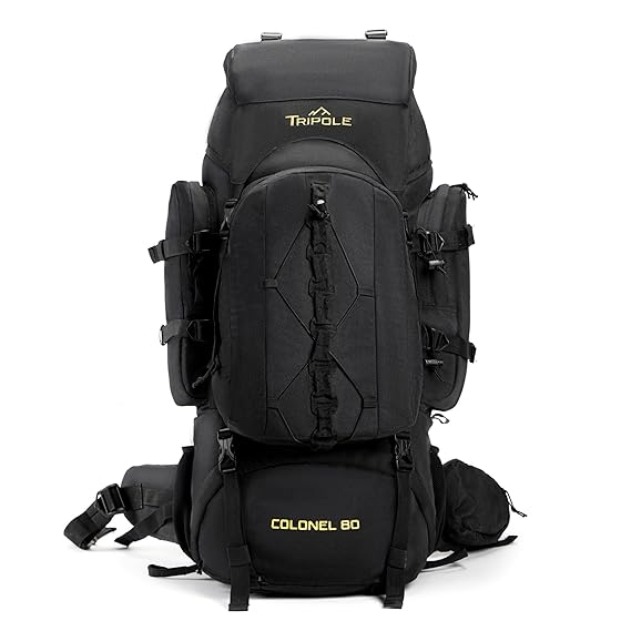 Tripole Colonel Metal Frame Rucksack with Detachable Bag & Rain Cover for Trekking & Travelling 
