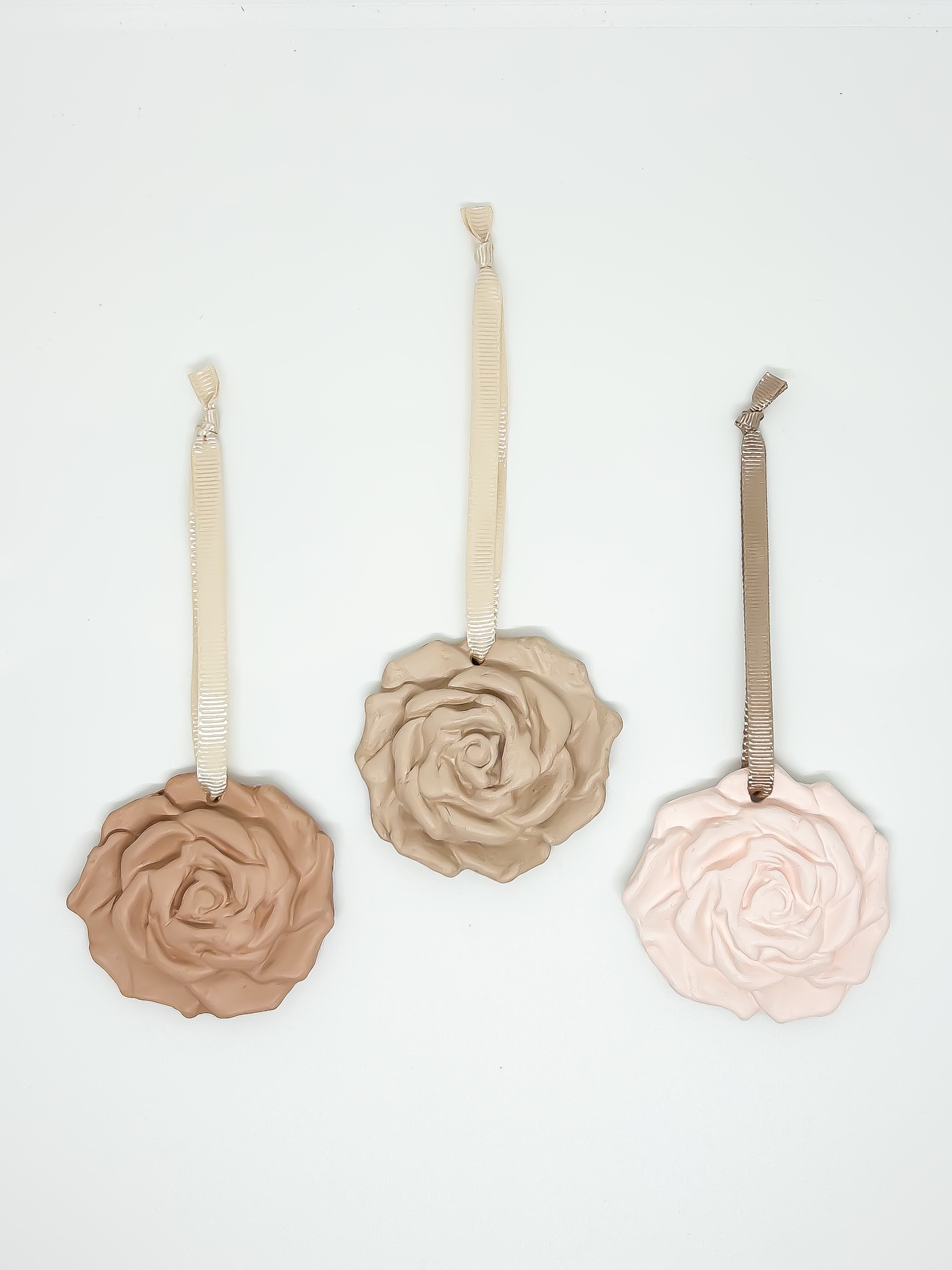 Pingente Aromático Flor de cerâmica - Rosa Blush 