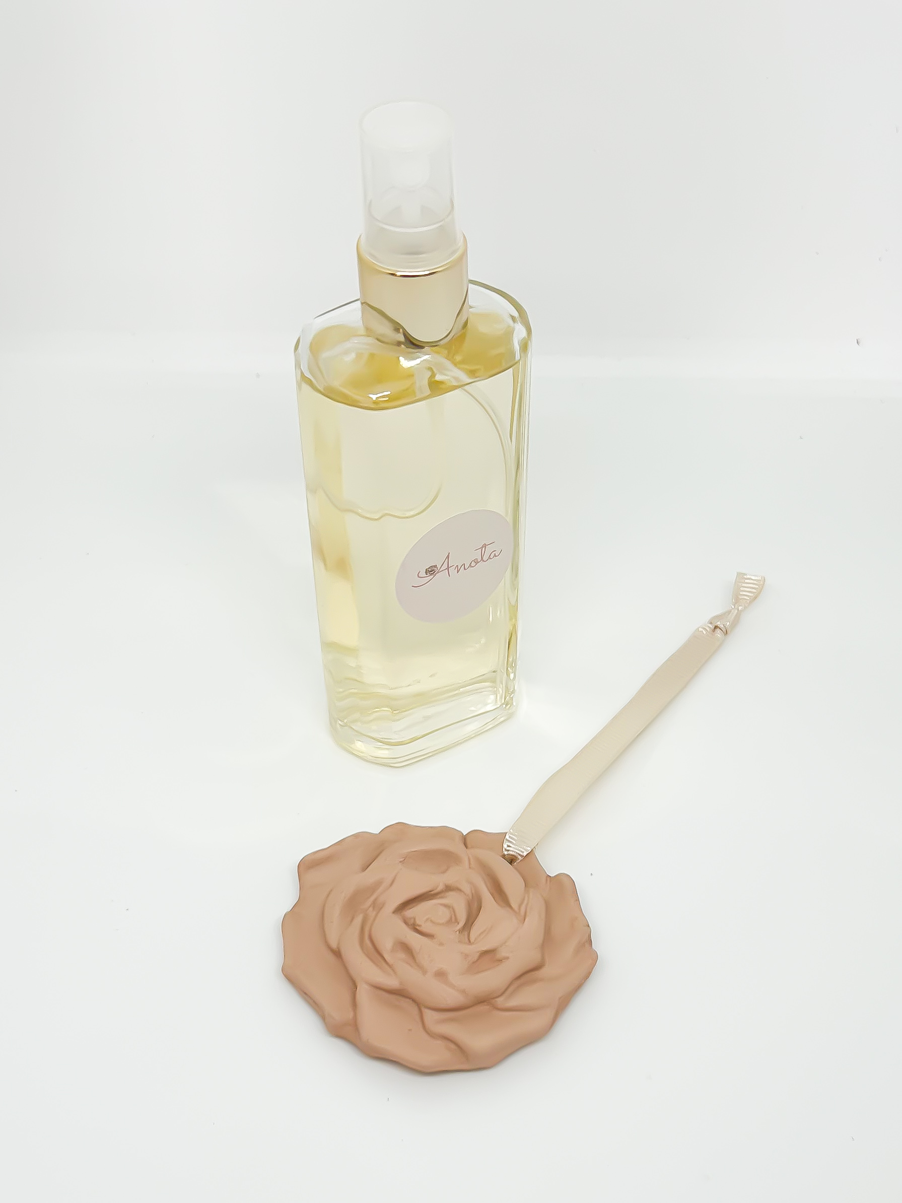 Kit Aromatizador + Pingente Flor Difusora Rosa Dusty