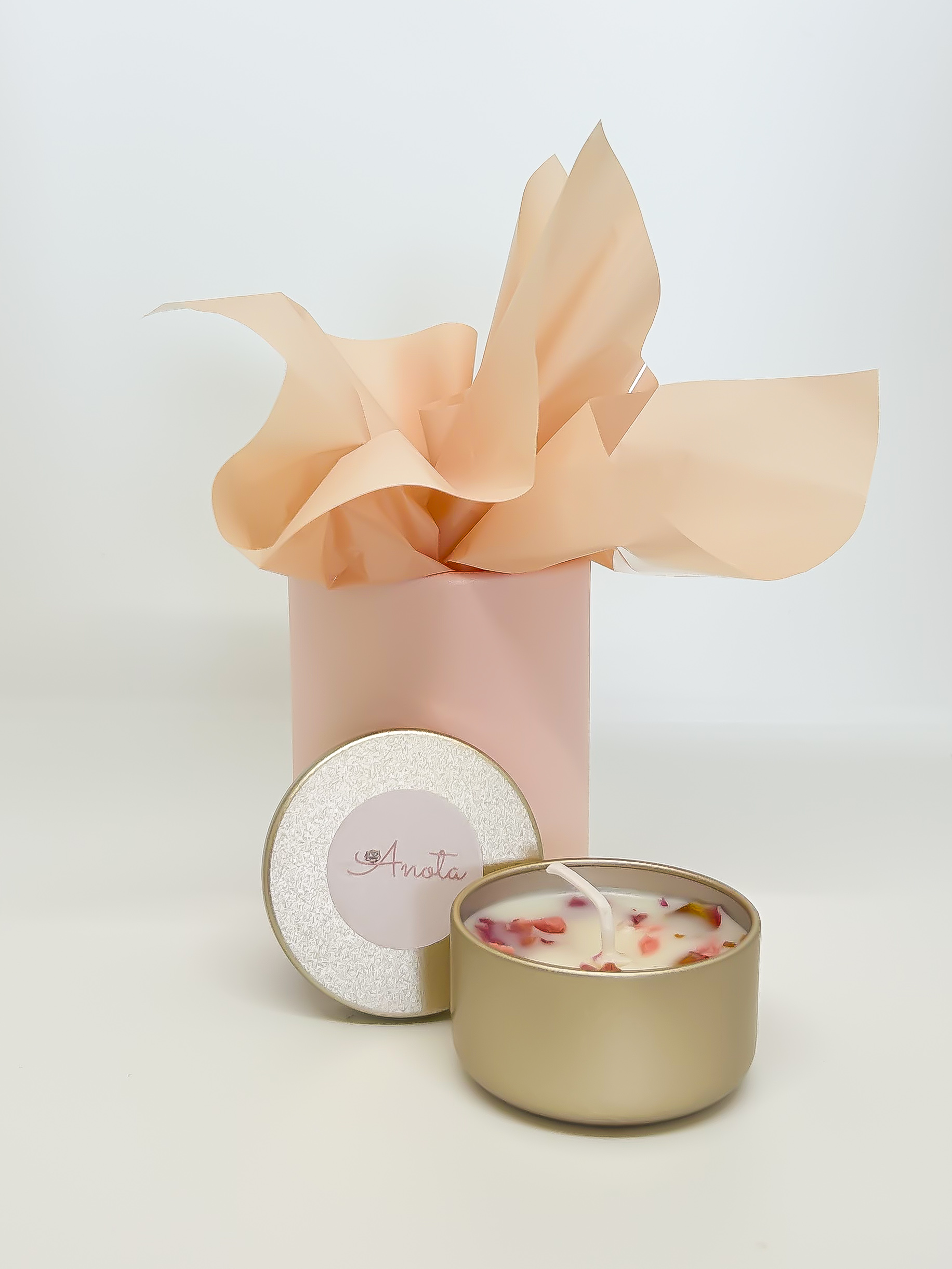 Kit presente vela aromática + vasinho de flor 