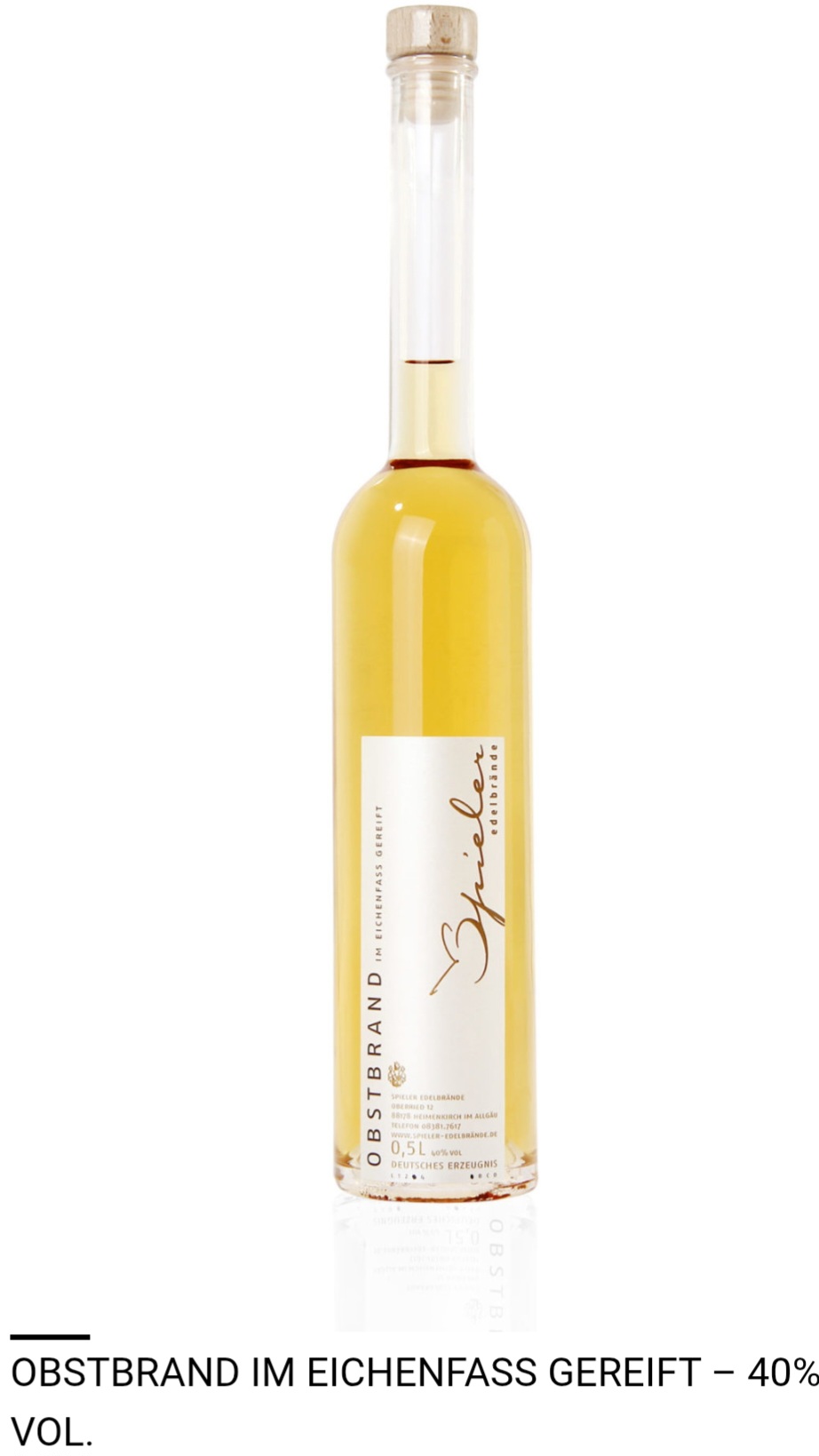 Obstbrand (Fassreifung) 40%, 0,5l