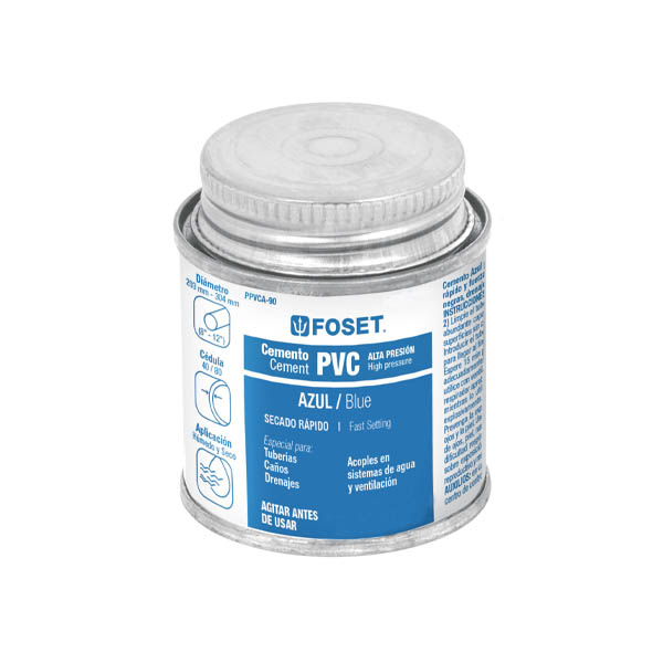 CEMENTO AZUL PARA PVC, HASTA 12" BOTE 250ML FOSET ( 42026 )