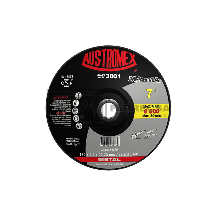 DISCO 3811  DESBASTE METAL 7 38 1 PLUS AUSTROMEX