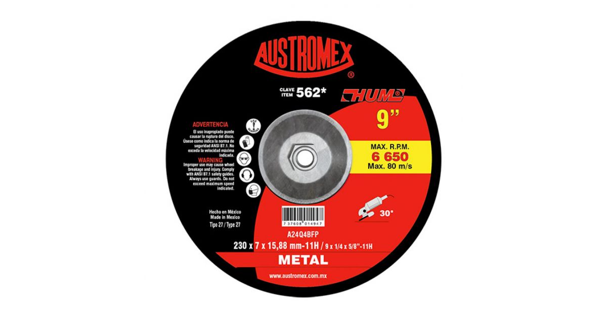 DISCO 562 P/ DESBASTE D/METAL AUSTROMEX