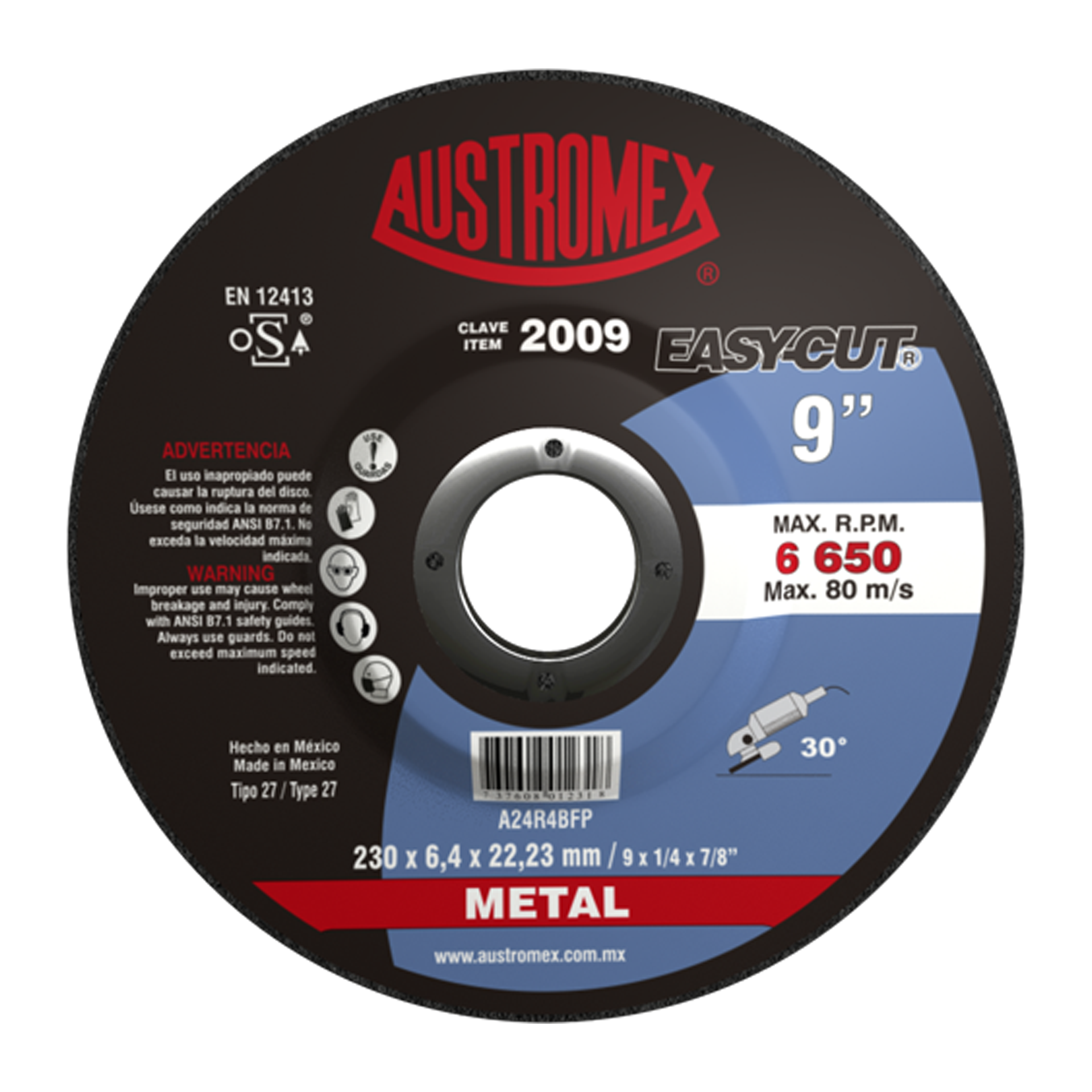 DISCO 2009  DESBASTE METAL DE 9 EASY CUT AUSTROMEX