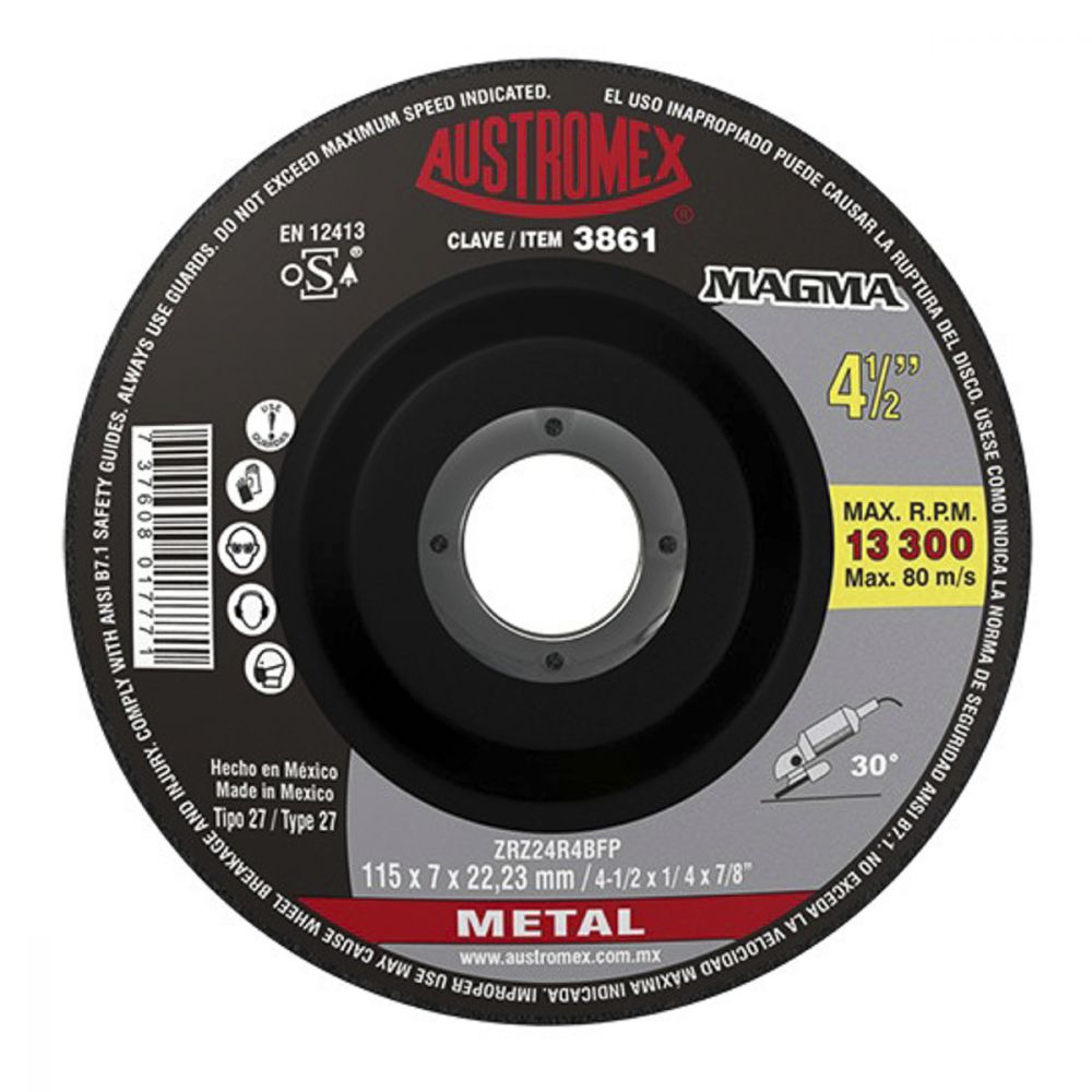 DISCO 3861 DESBASTE METAL T-27 4-1/2X1/4 X7/8  AUSTROMEX