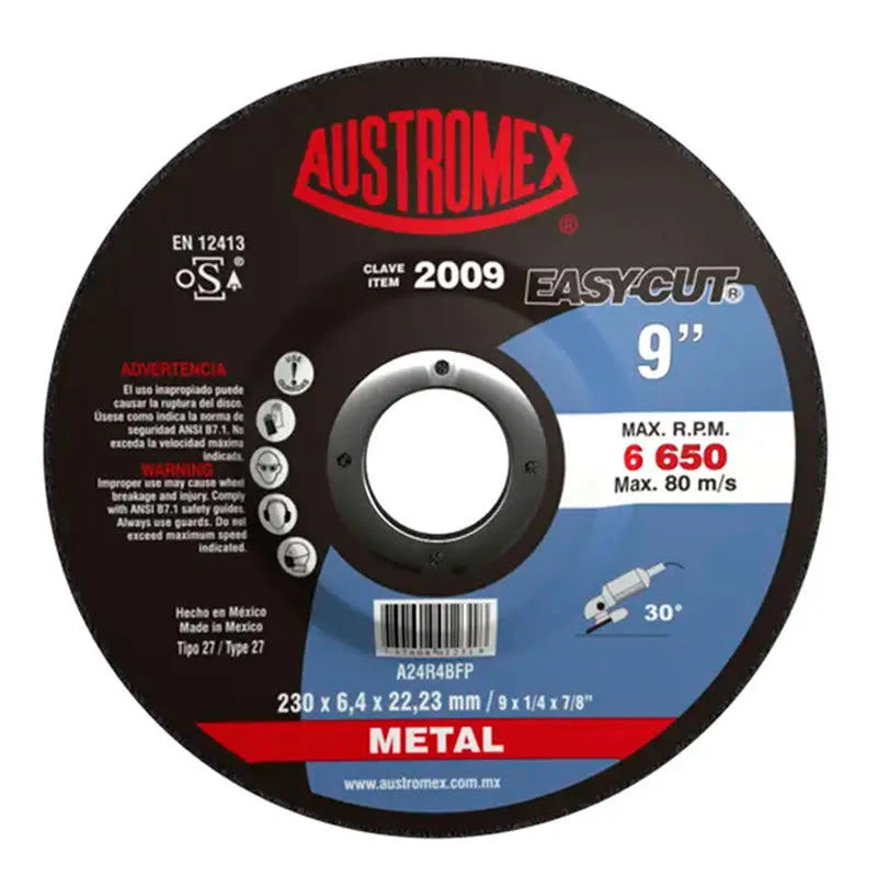 DISCO 559 DESBASTE METAL T27 DE 9 GRINDMORE AUSTROMEX
