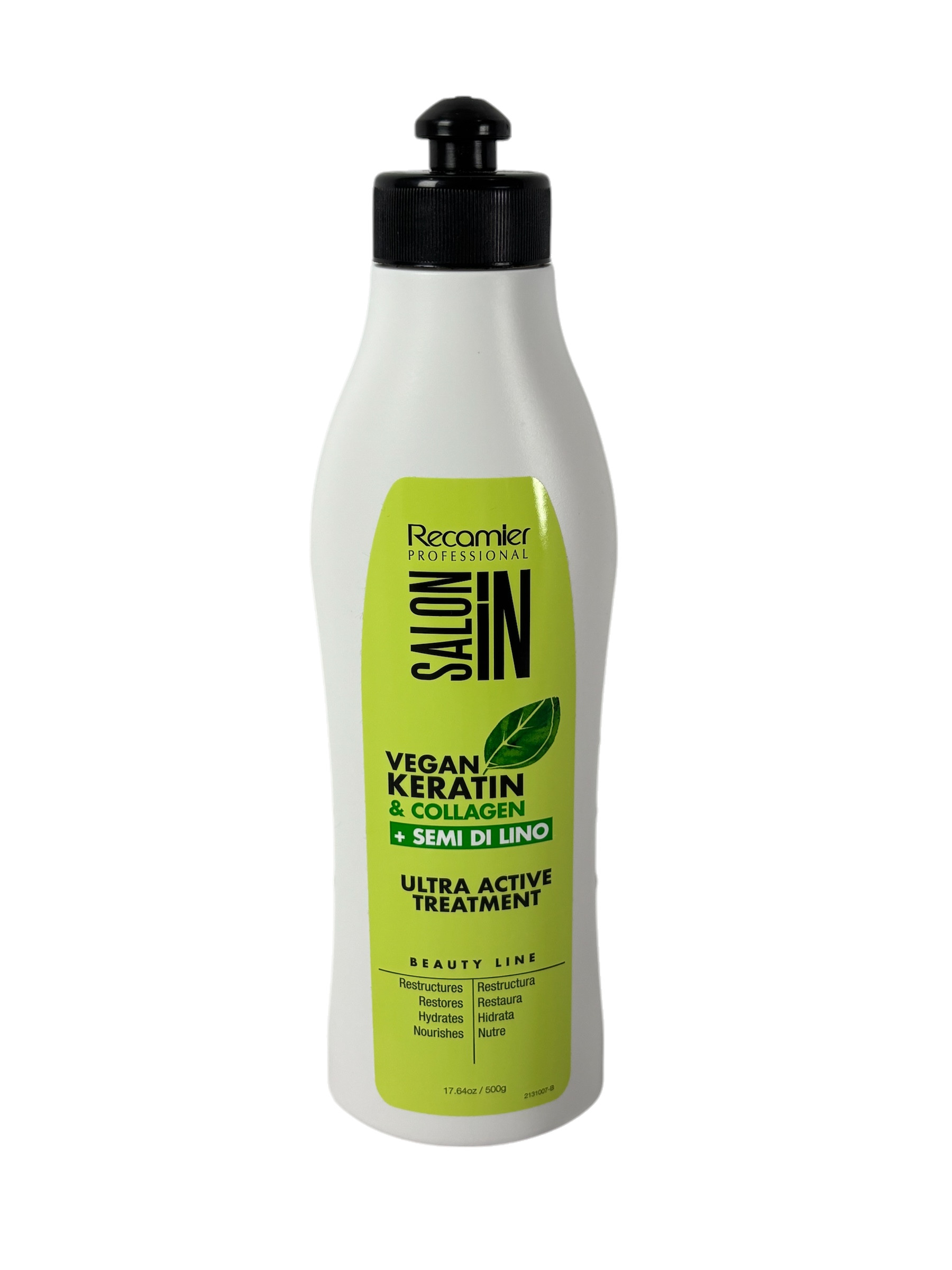 Tratamiento Hidratante Vegan Keratin & Collagen + Semi Di Lino – 500 ml | Recamier