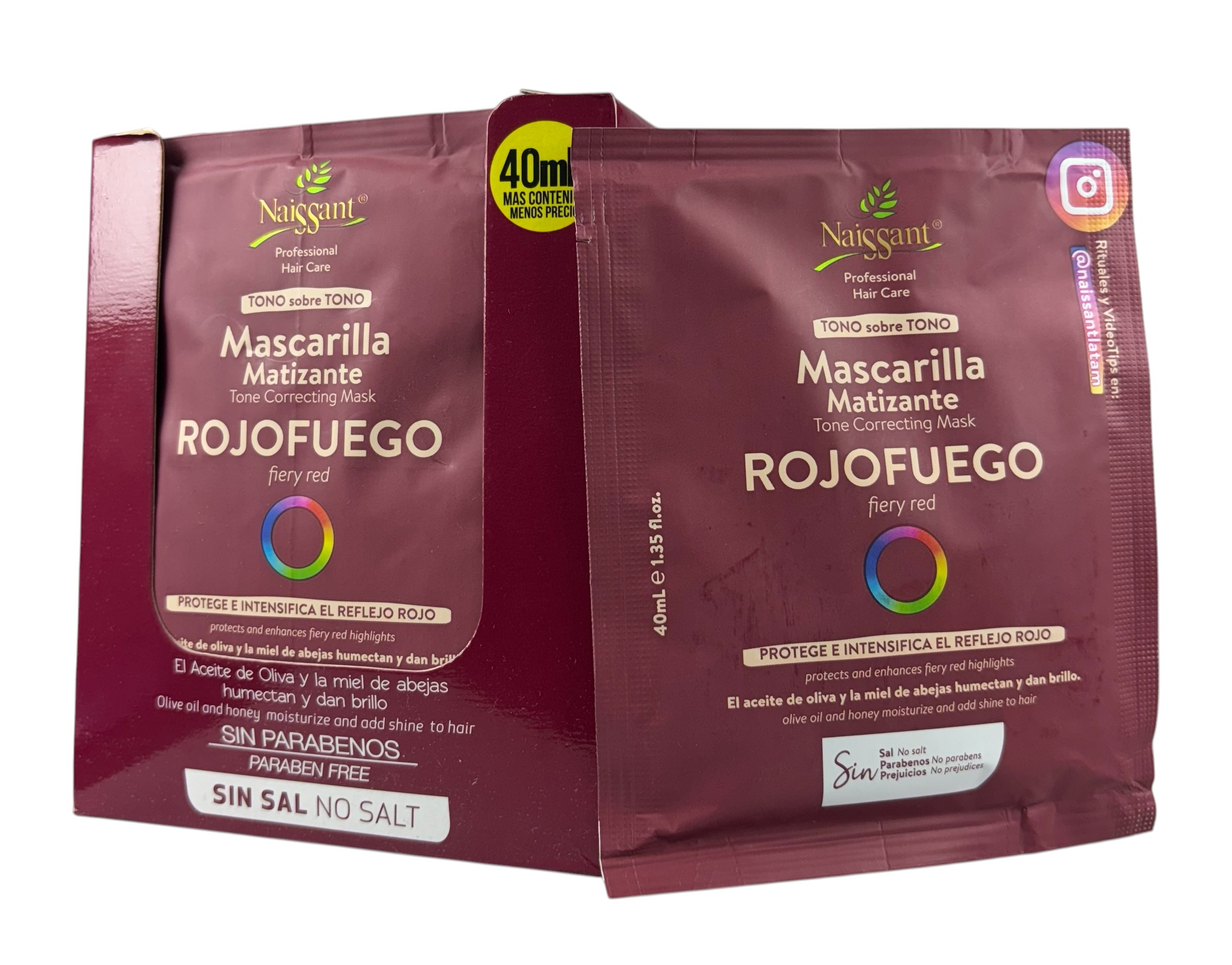 Tono sobre Tono Mascarilla Matizante RojoFuego – 40 ml | Marliou