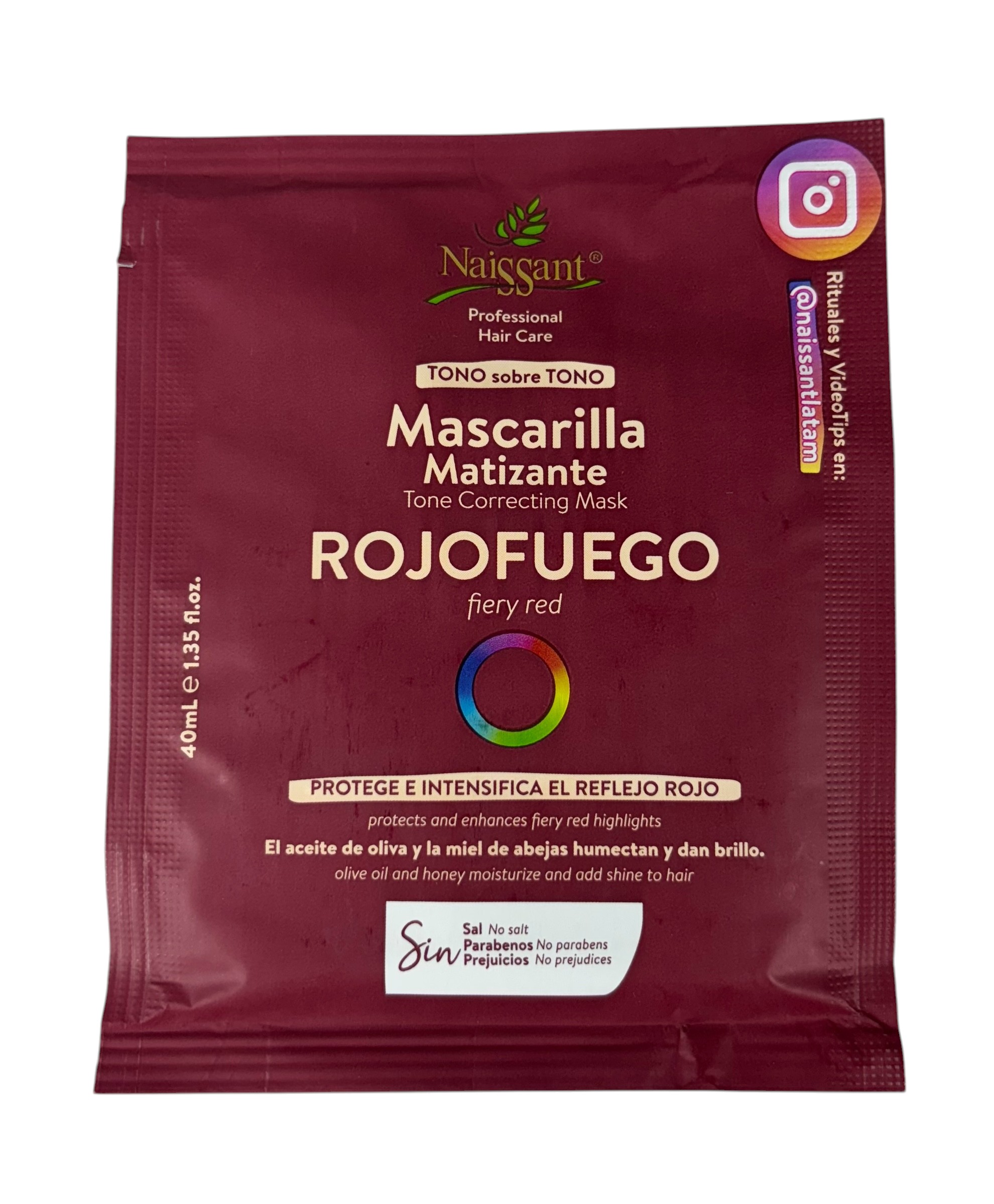 Tono sobre Tono Mascarilla Matizante RojoFuego – 40 ml | Marliou