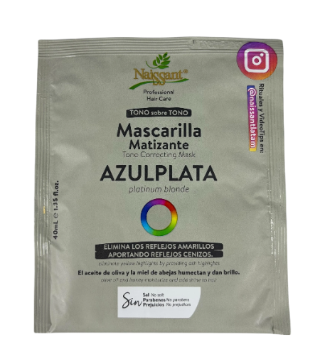 Tono sobre Tono Mascarilla Matizante Azul Plata – 40 ml | Marliou