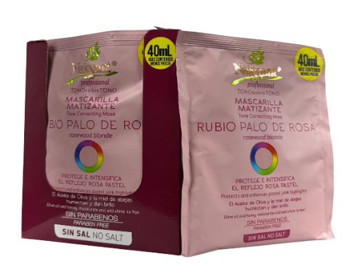 Tono sobre Tono Mascarilla Matizante Rubio Palo de Rosa – 40 ml | Marliou