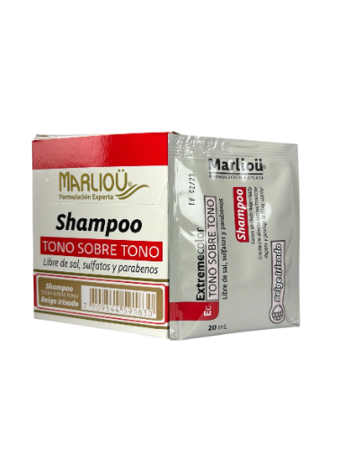 Shampoo Marliou en Sobre Beige Irisado – 20/40 ml | Marliou