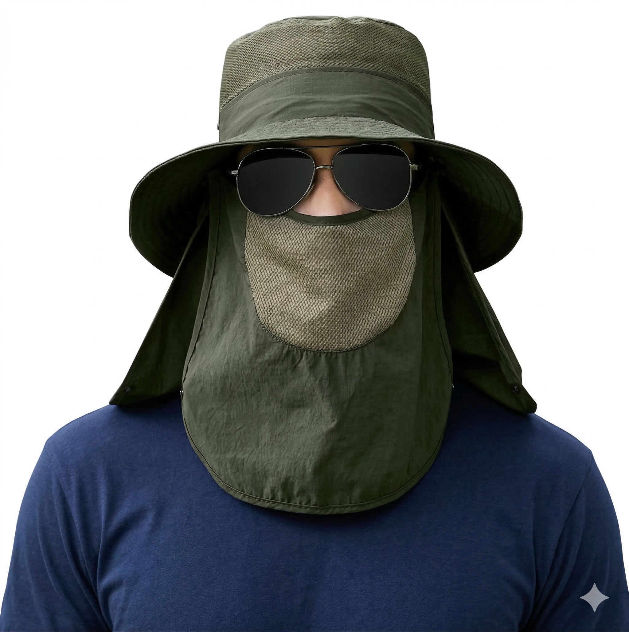 Summer Sun Hats UV Protection Outdoor Hunting Fishing Cap For Men Women Hiking Camping Visor Bucket Hat Neck Flap Fisherman Hat