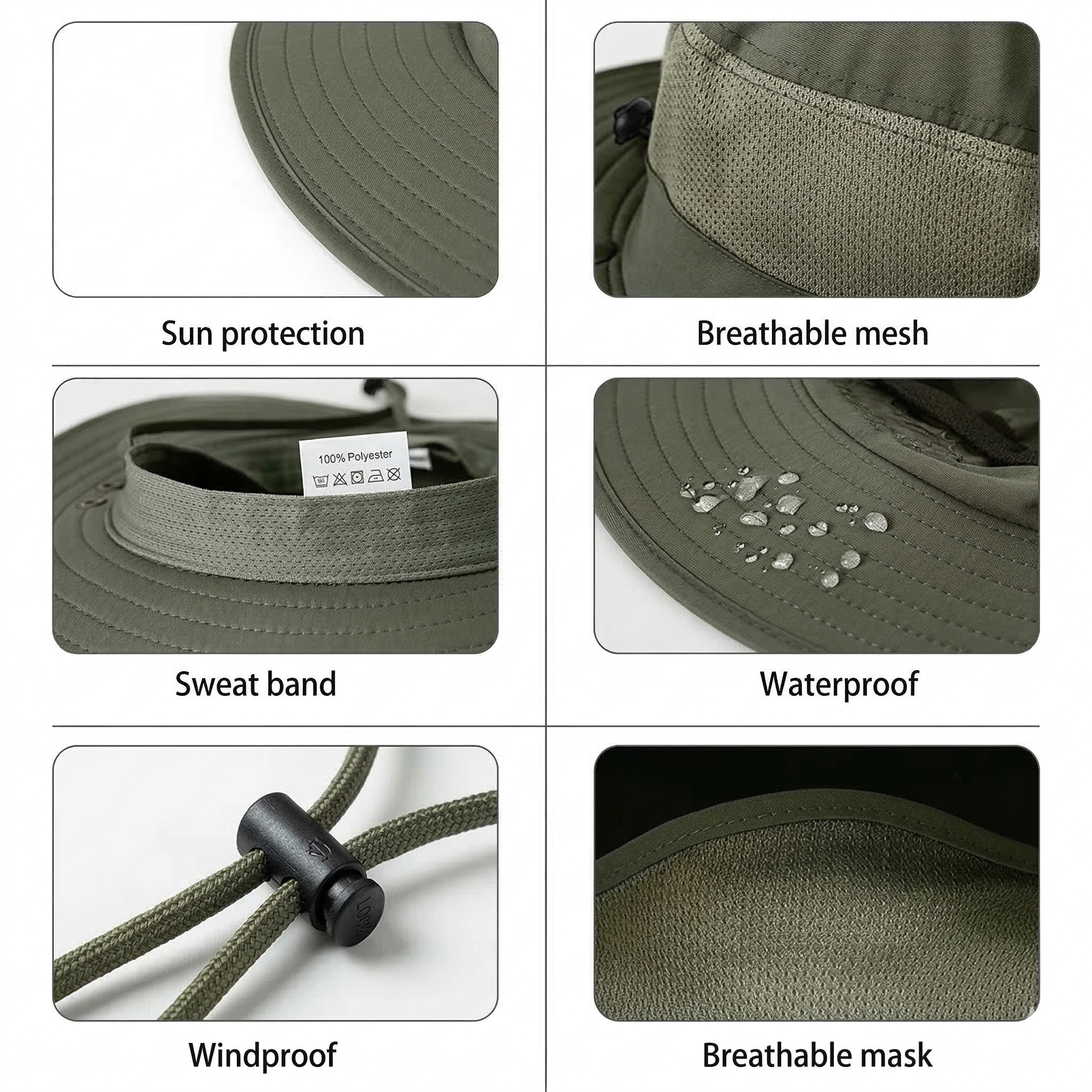 Summer Sun Hats UV Protection Outdoor Hunting Fishing Cap For Men Women Hiking Camping Visor Bucket Hat Neck Flap Fisherman Hat
