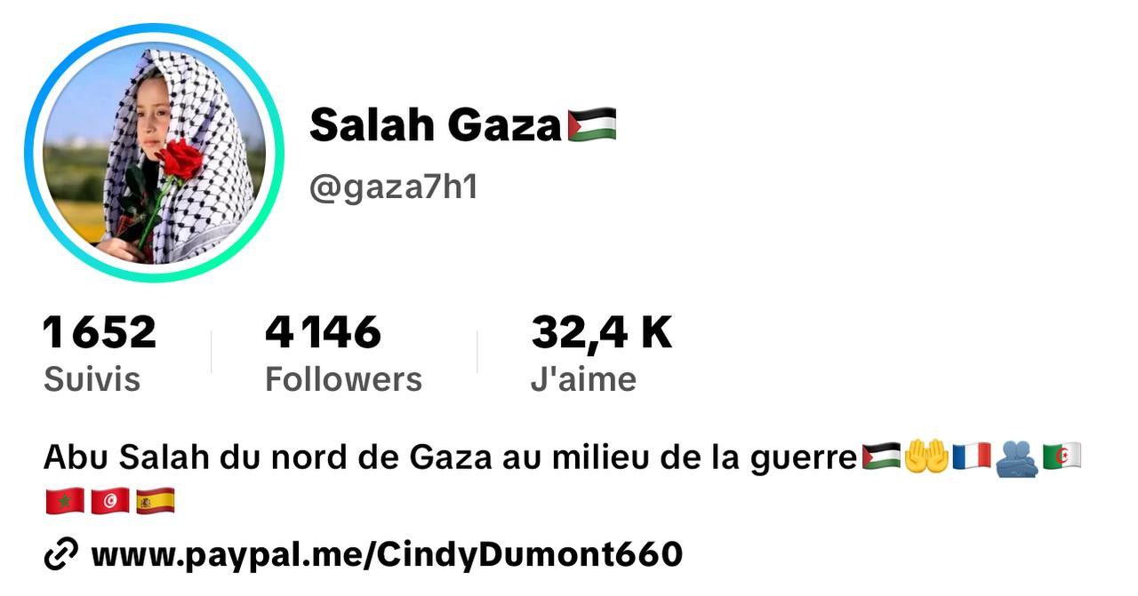 Salah Gaza Social Media Profile