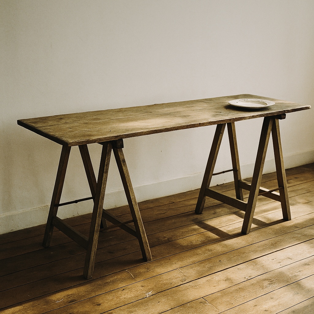 Table sur tréteaux anciens