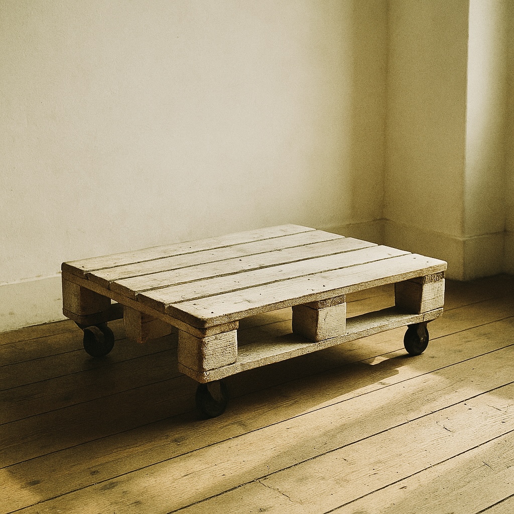 Table basse palette sur roulettes