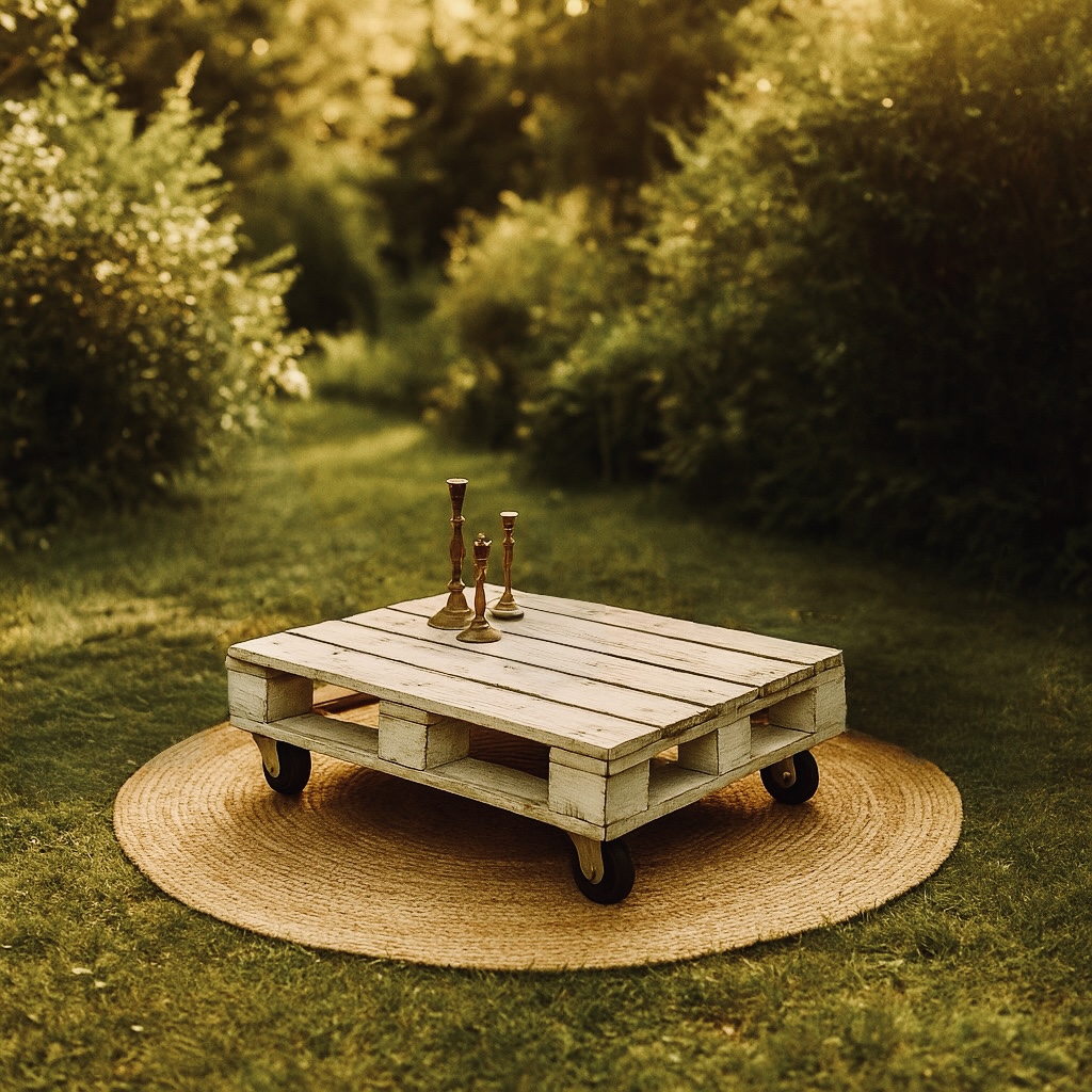 Table basse palette sur roulettes