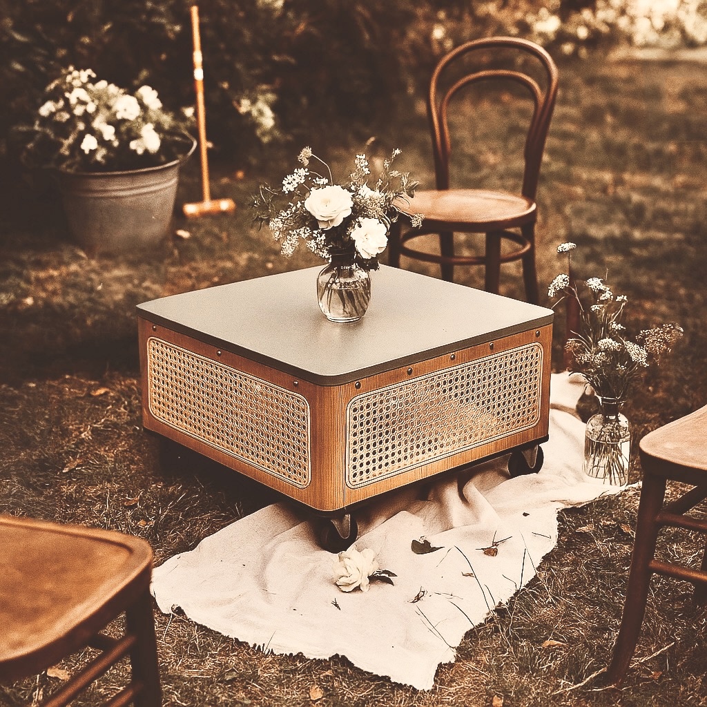 Table basse en cannage