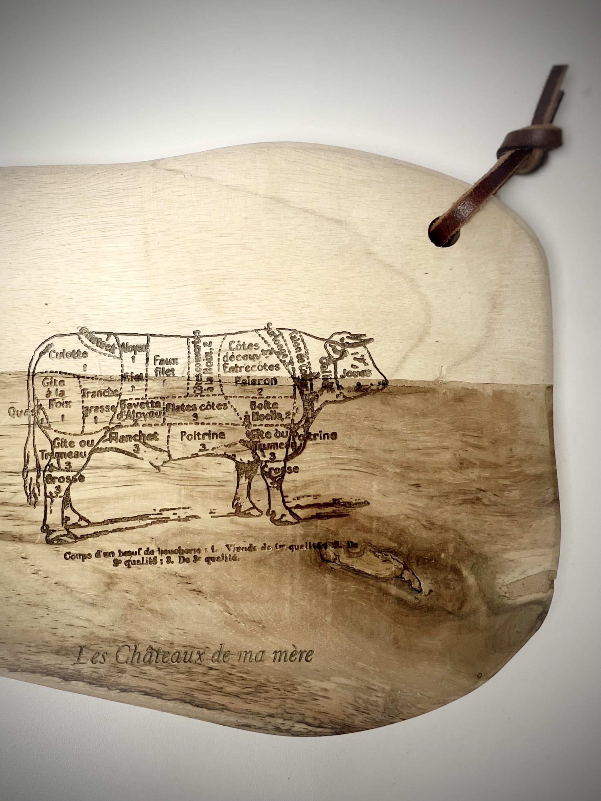 Planche à découper gravée en bois 