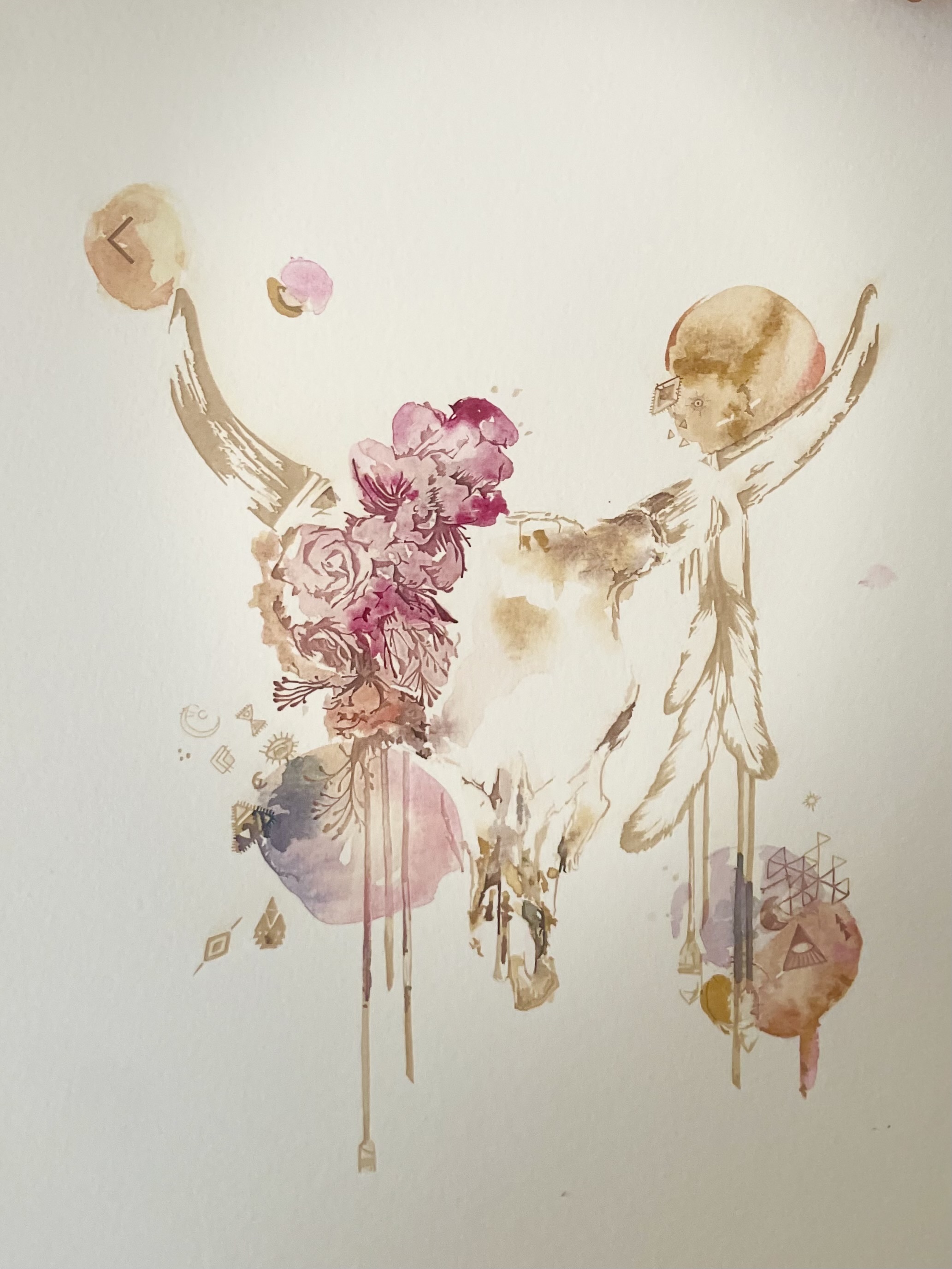 Aquarelles sur papier gravé