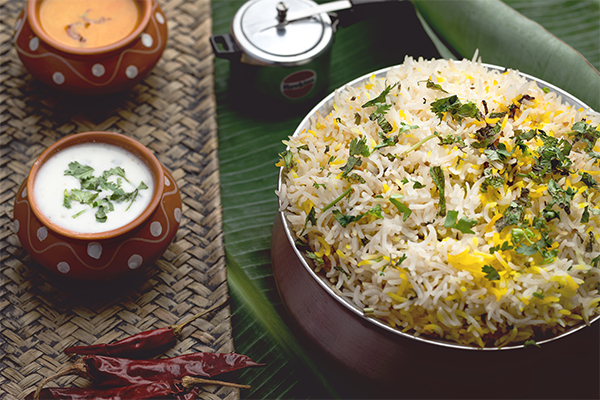 Veg Dum Biryani & Raita