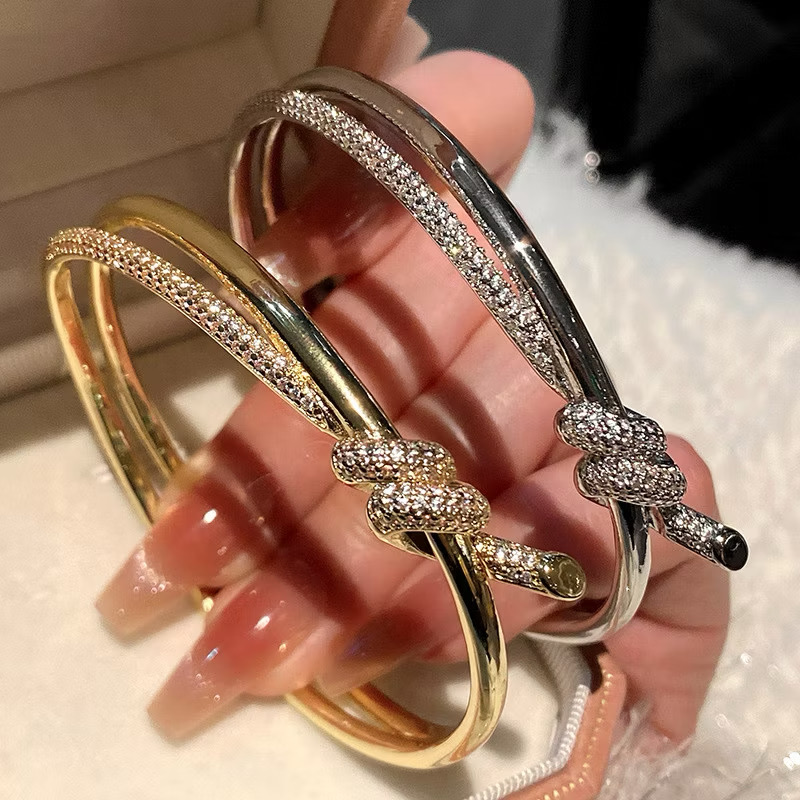 Stacey CZ Knot Bangle (18cm)