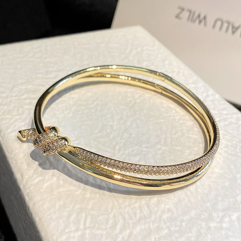 Stacey CZ Knot Bangle (18cm)