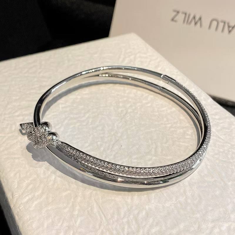 Stacey CZ Knot Bangle (18cm)