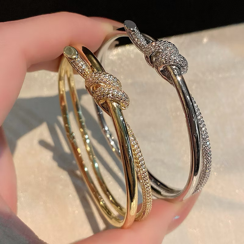 Stacey CZ Knot Bangle (18cm)