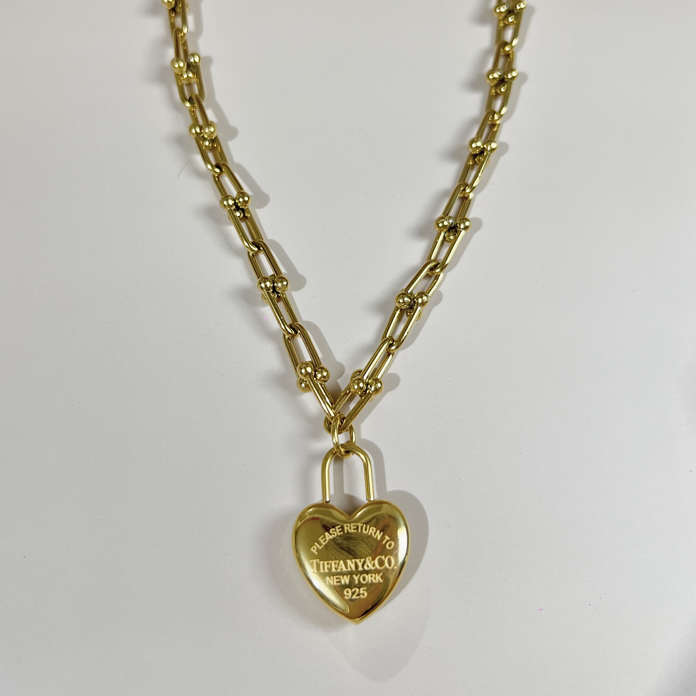Heart Pendant Hardware Necklace
