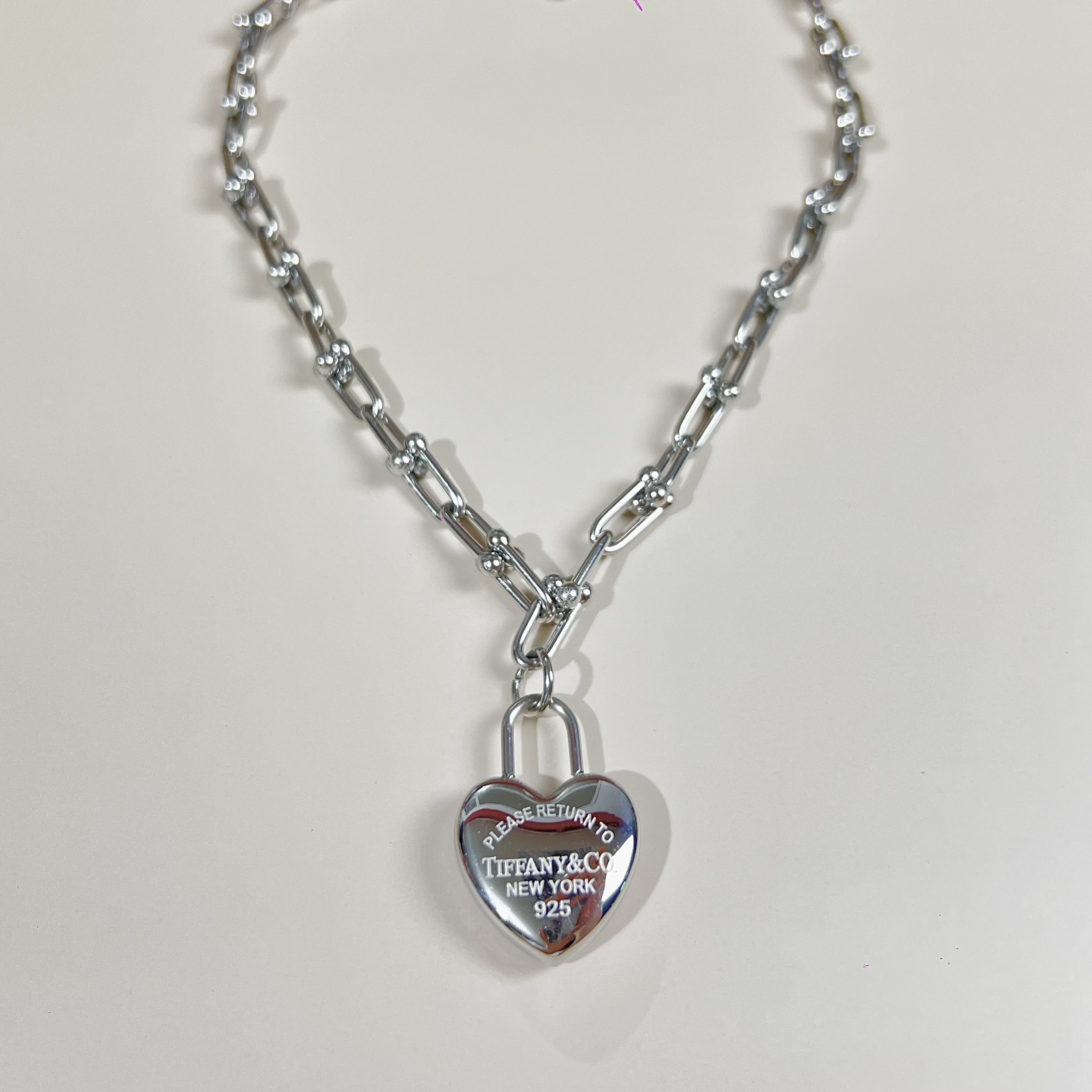 Heart Pendant Hardware Necklace