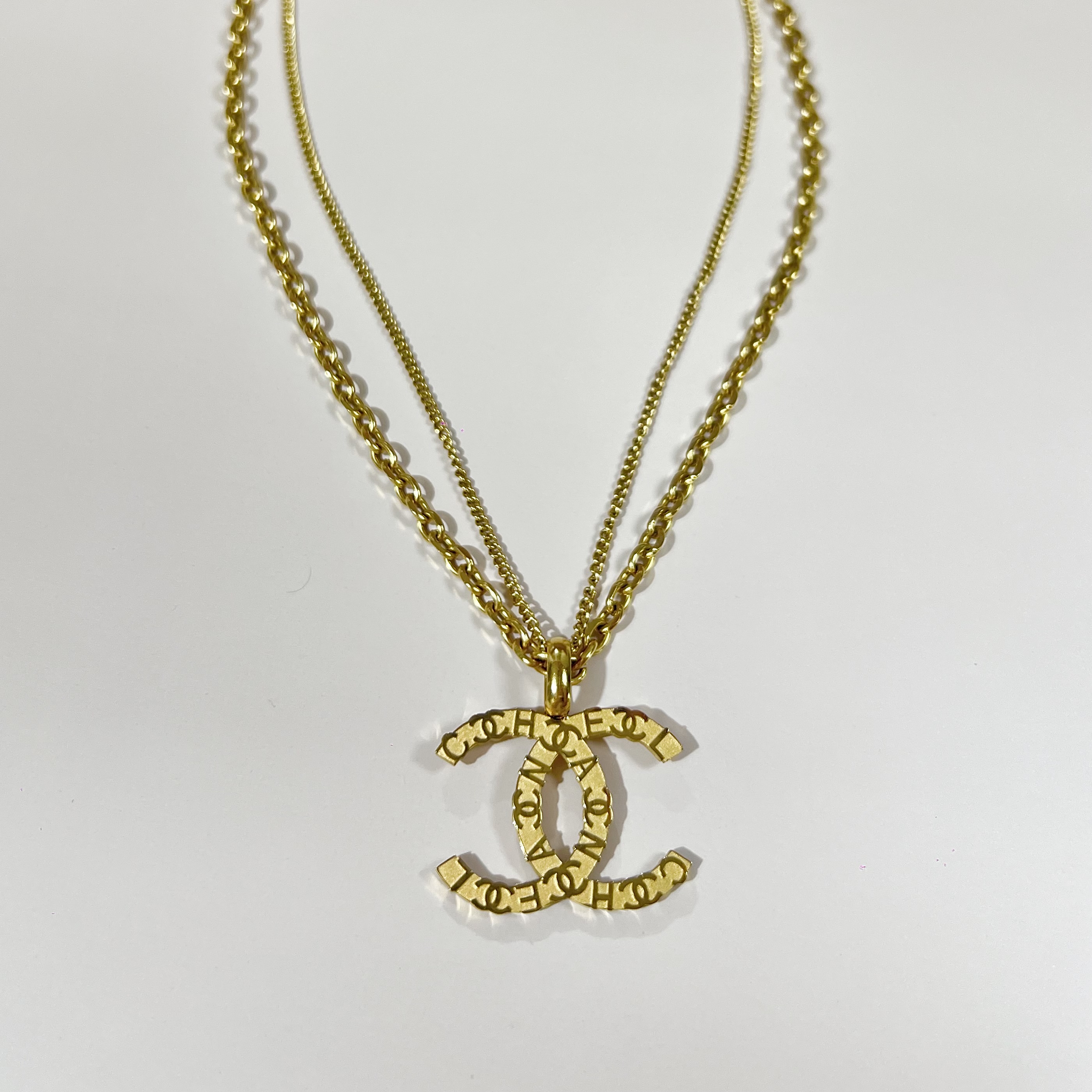 Big C Pendant Gold Necklace