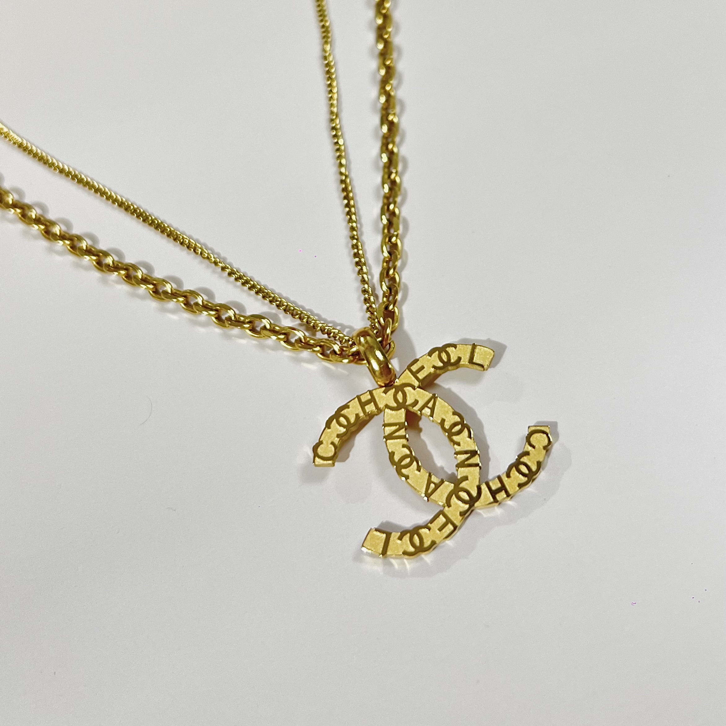 Big C Pendant Gold Necklace
