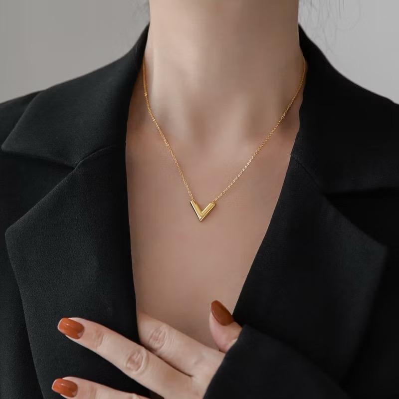 Gold V-Shaped Necklace