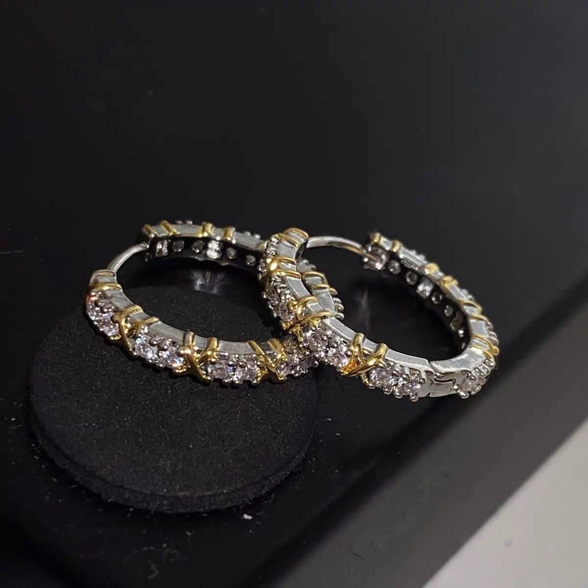 Two-tone Hoop Earrings (23mm)