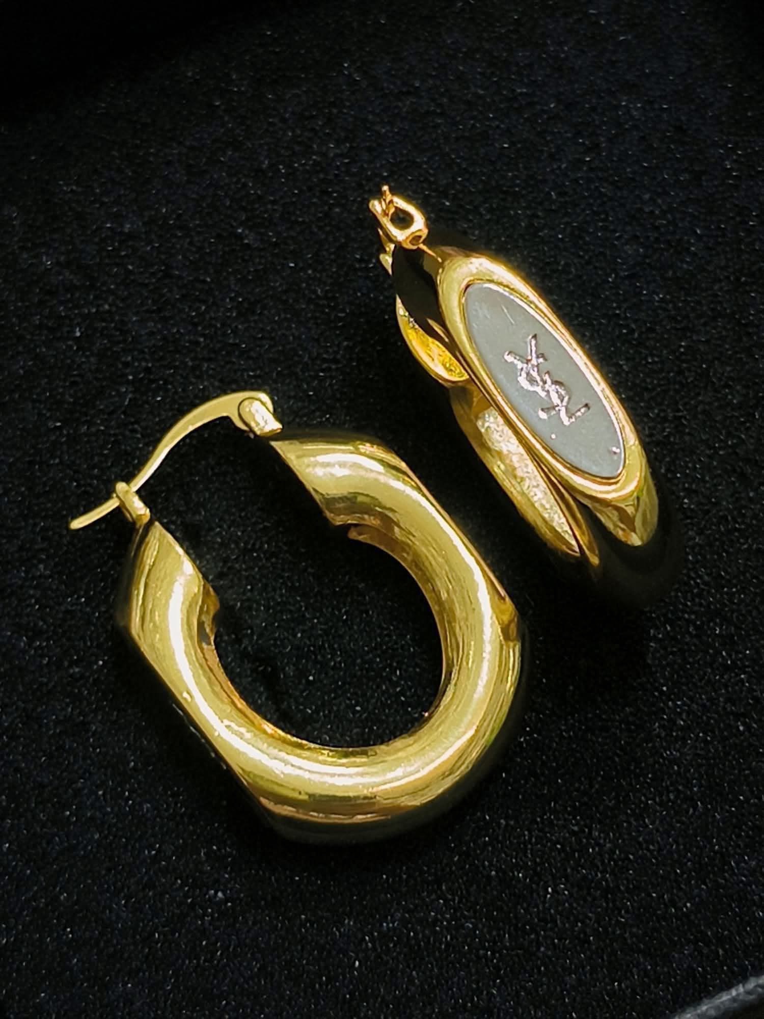 Gold Y Hoop Earrings