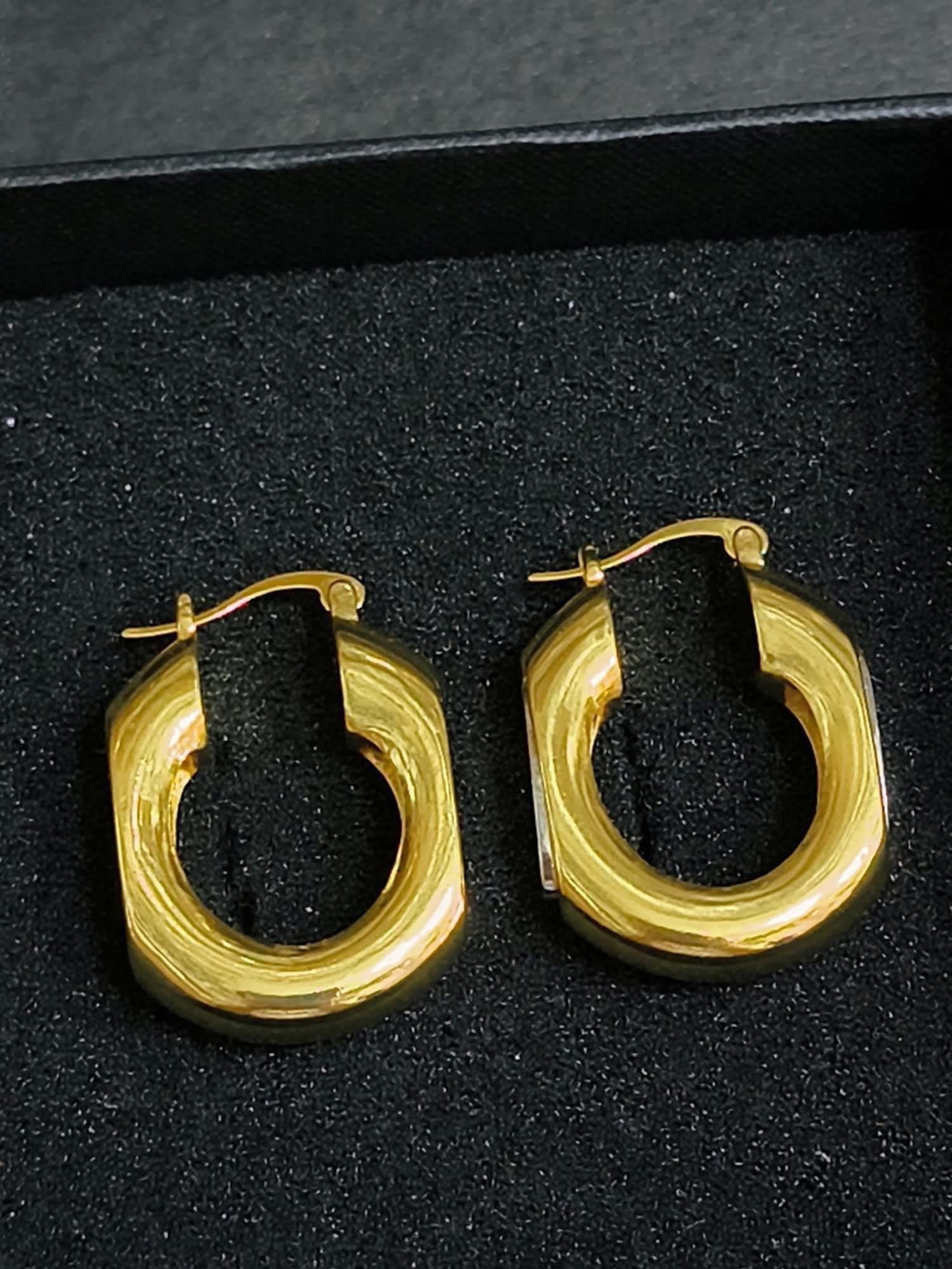 Gold Y Hoop Earrings