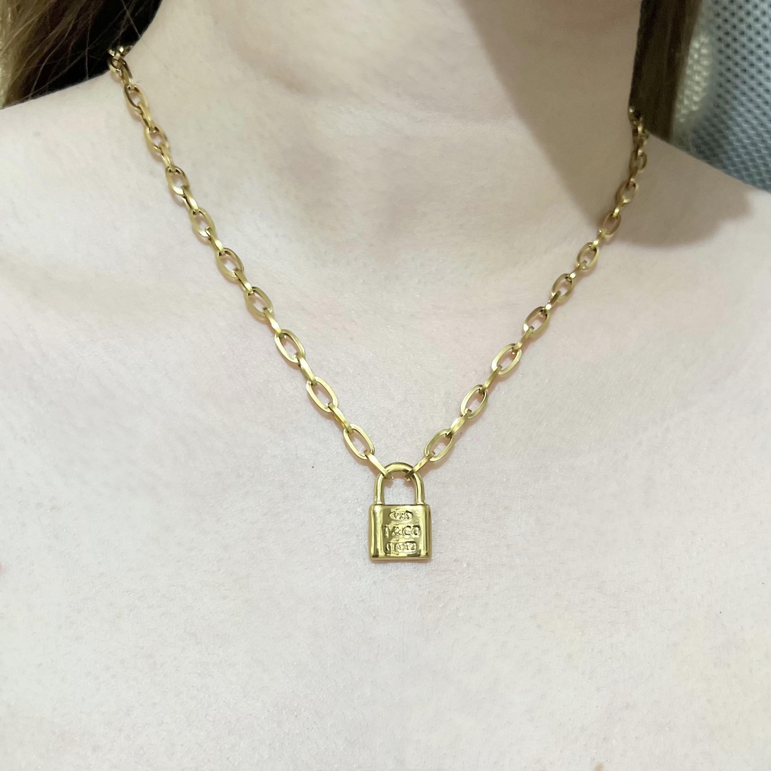 Simple Lock-centered Necklace