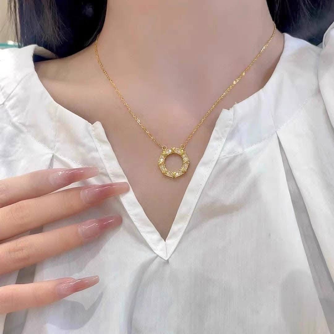  Round with Cross Accent Necklace