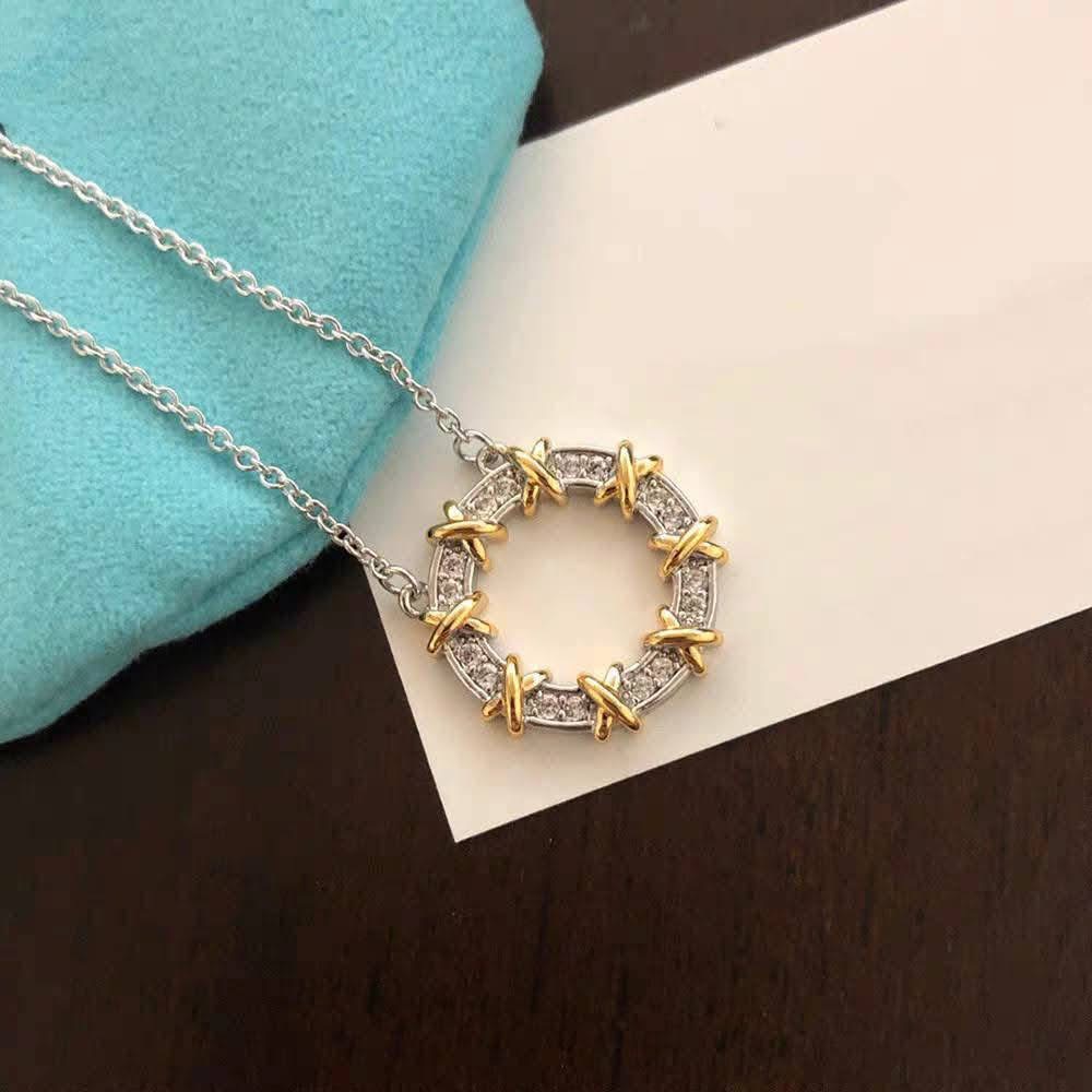  Round with Cross Accent Necklace