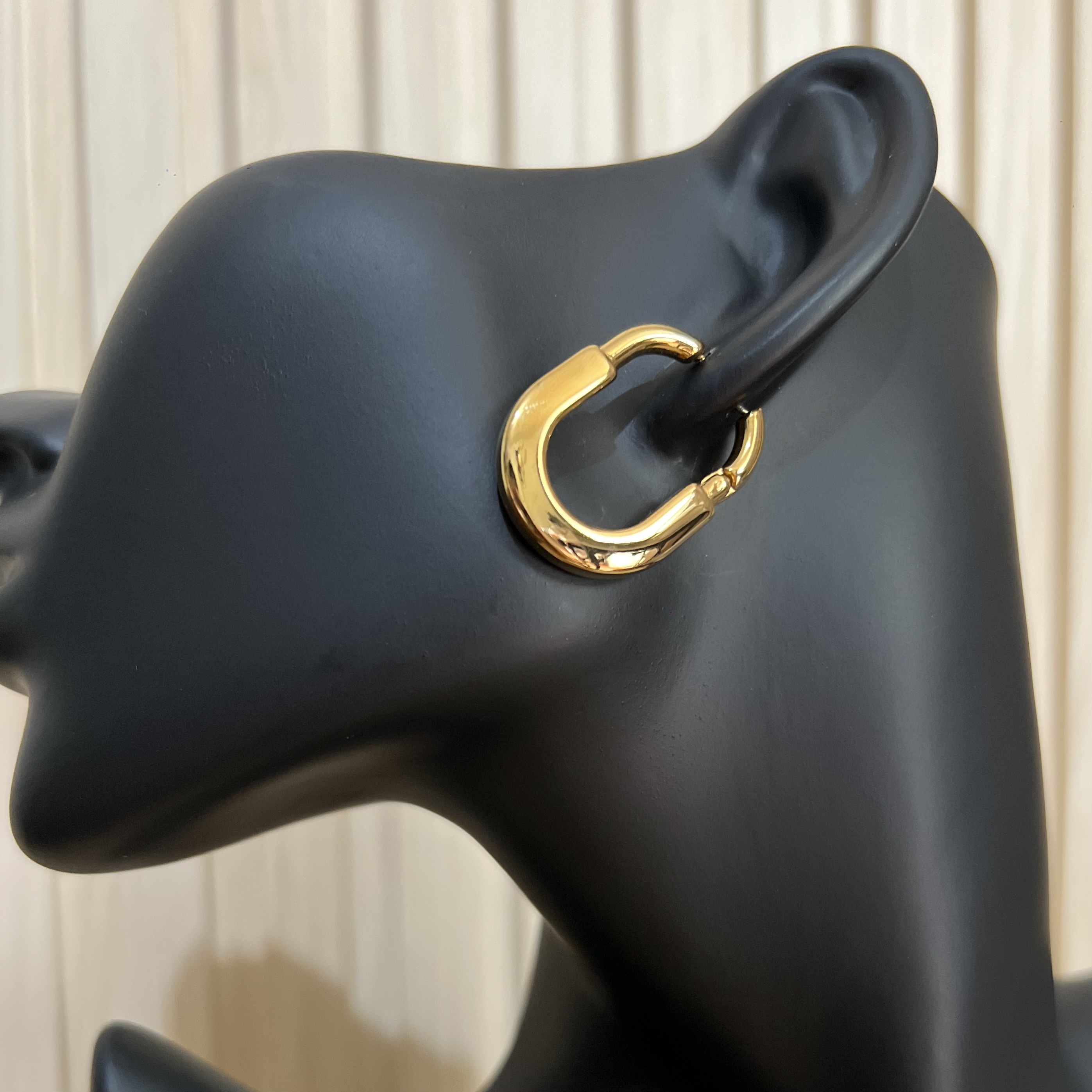 Chunky Lock Clip Earring