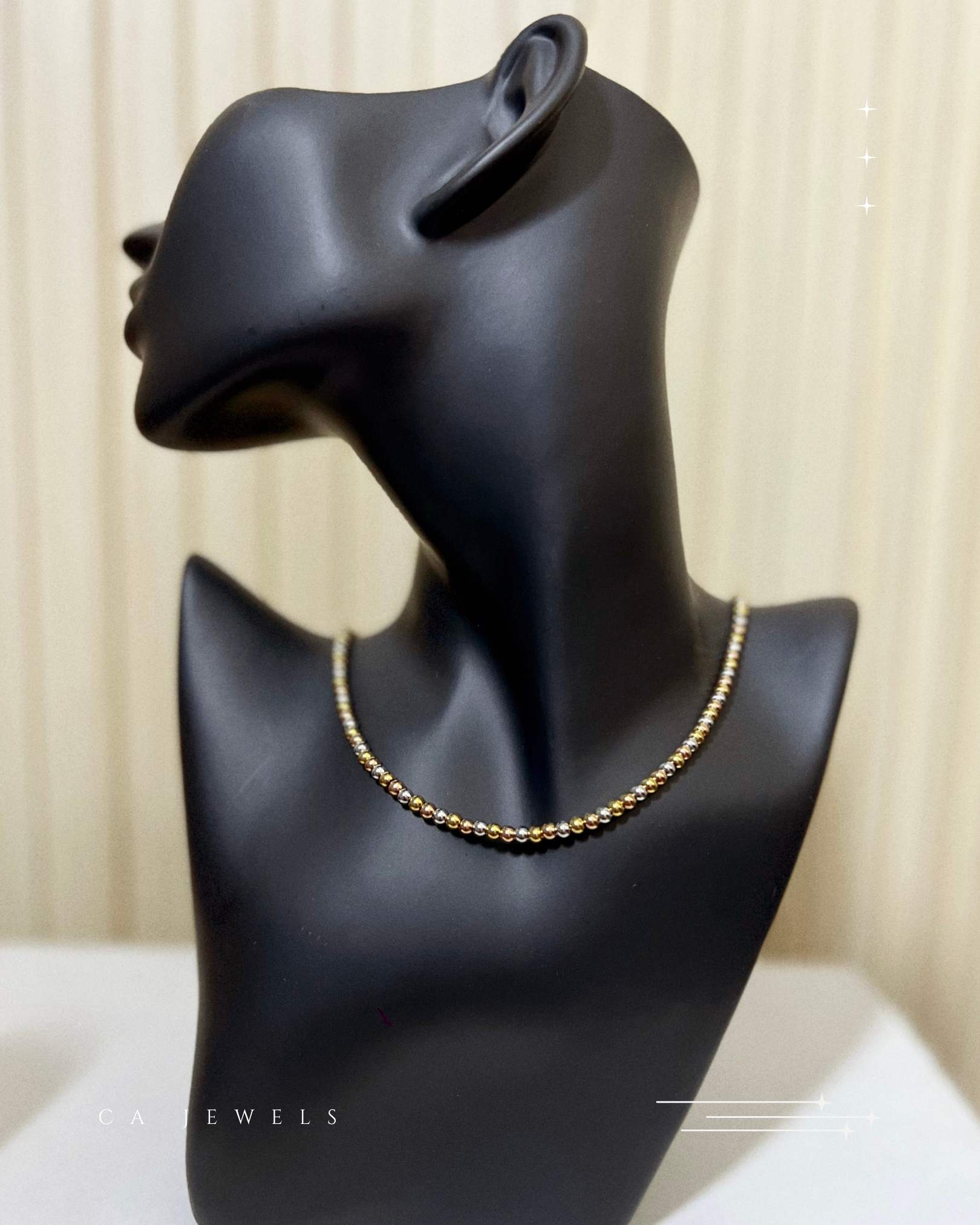 Tricolor Bubble Necklace (4mm)