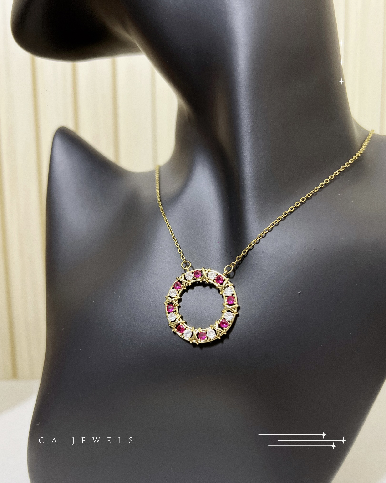 Courtney Round Necklace (two-tone)