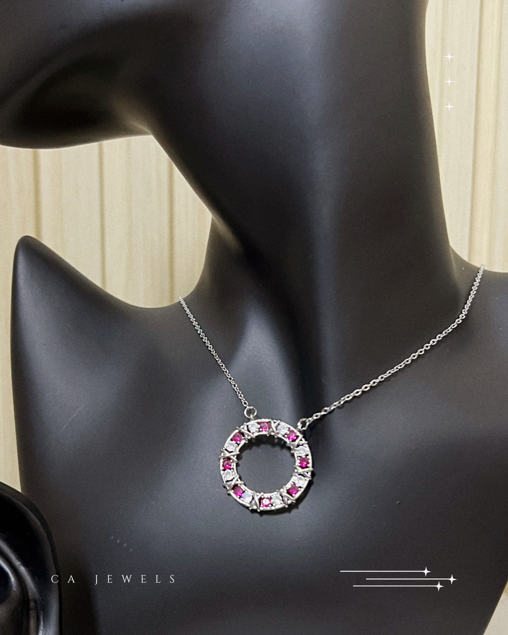 Courtney Round Necklace (two-tone)