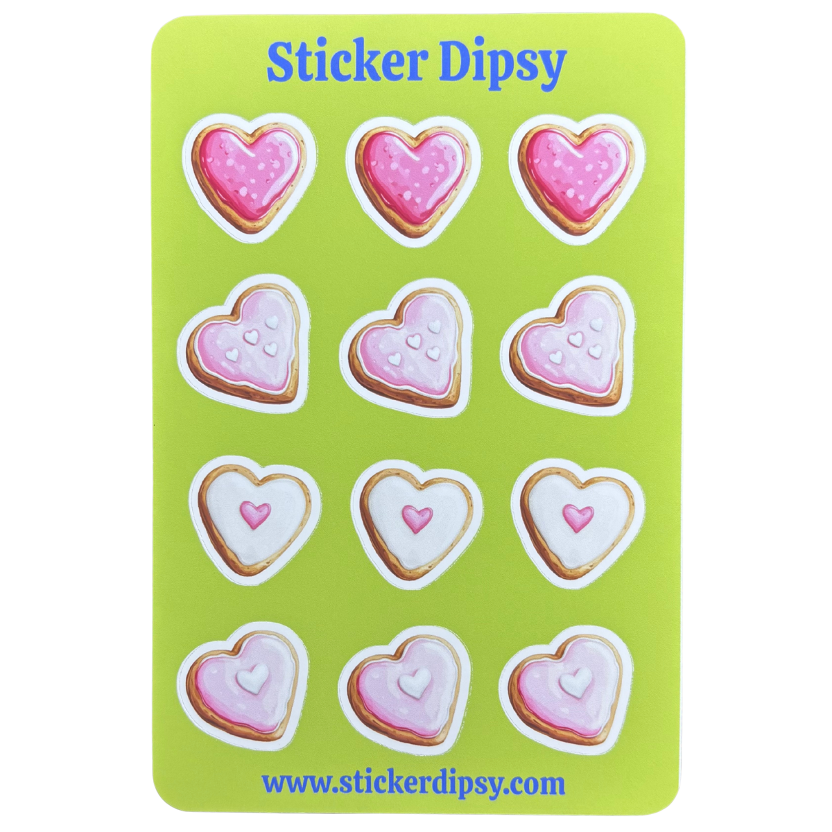Heart Sugar Cookie Sticker Sheet