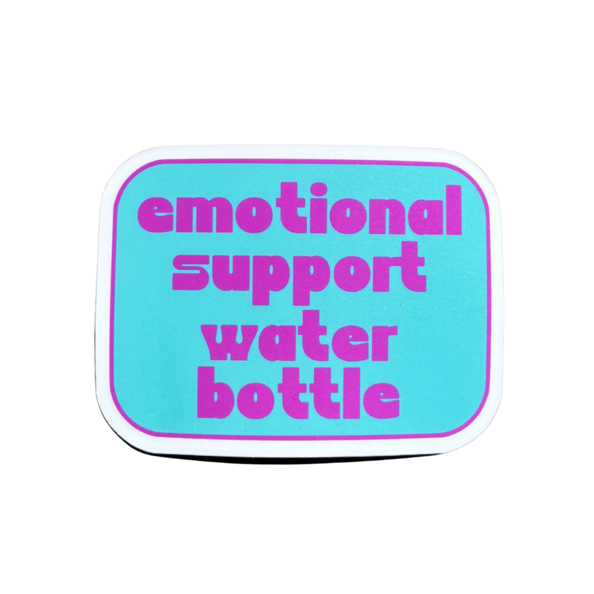 Emotional Support Water Bottle Sticker - Turquoise/Magenta