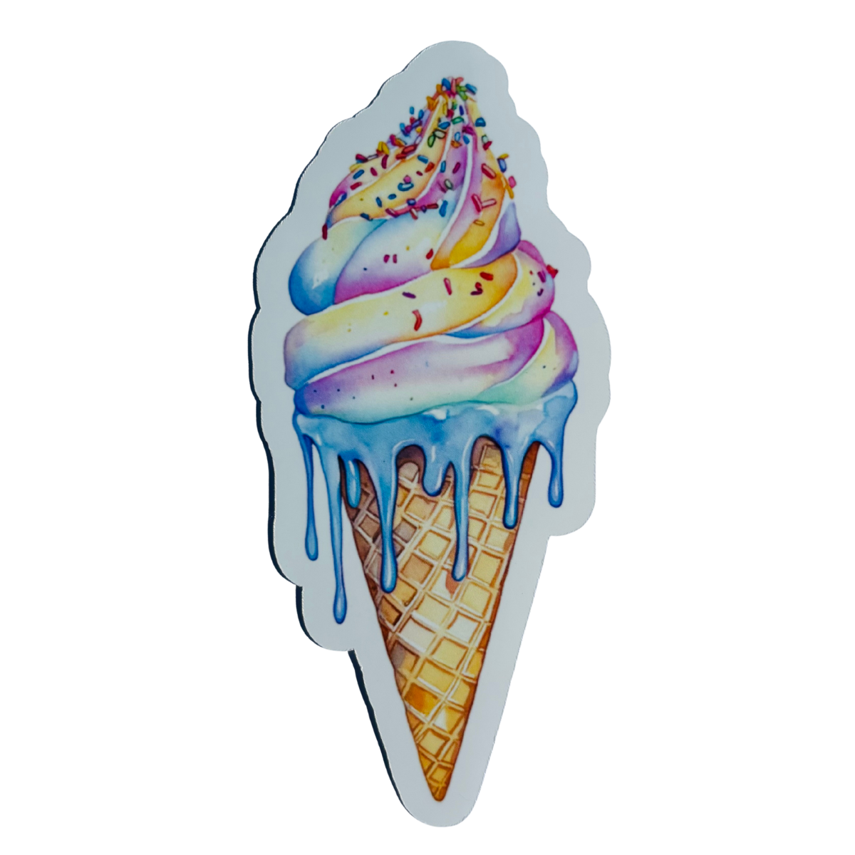 Drippy Ice Cream Cone Sticker