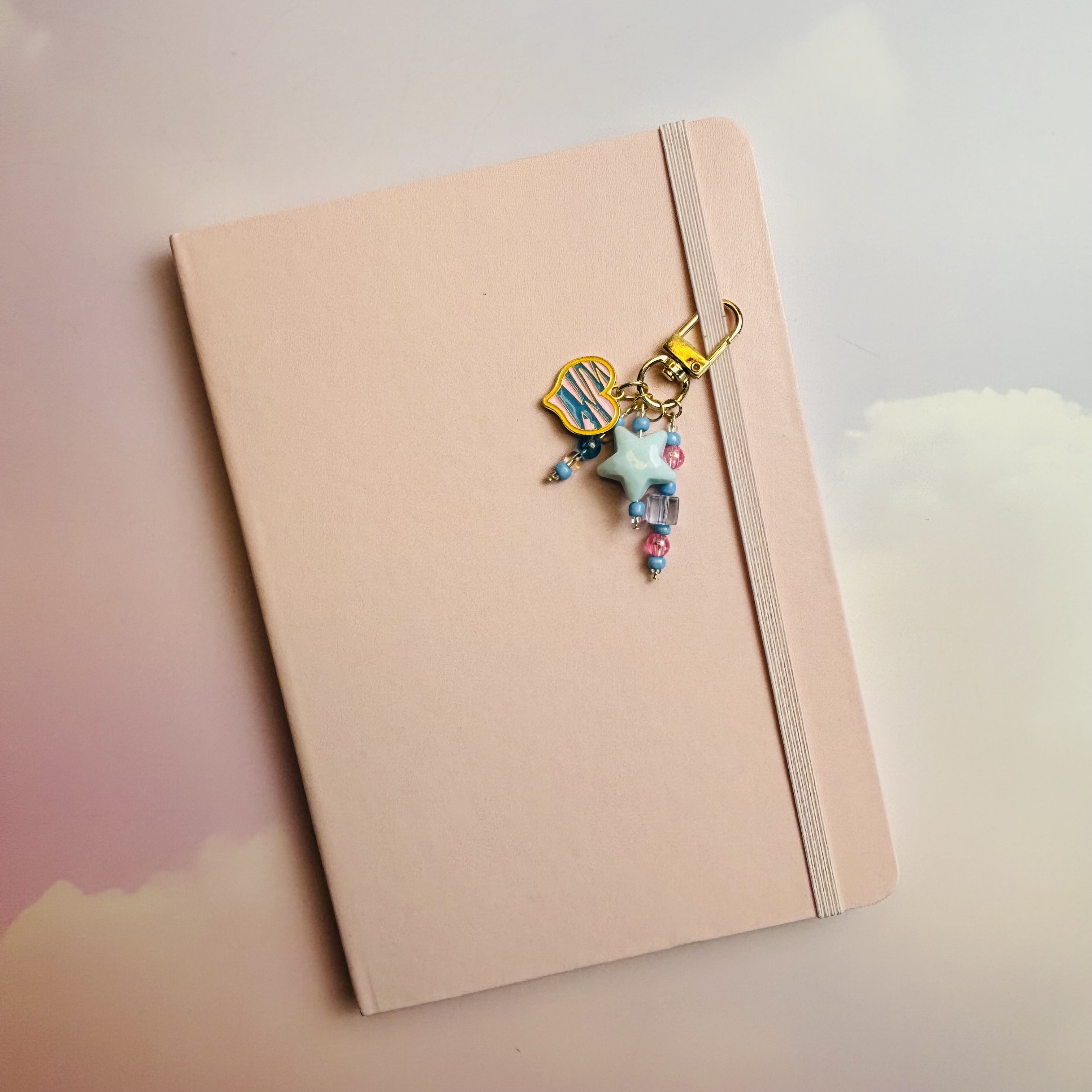 Blue and Pink Journal Charm